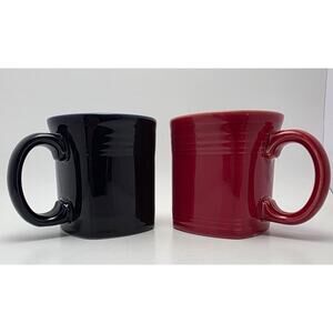 Homer Laughlin Red and Cobalt Blue Fiesta Mugs Set of 4